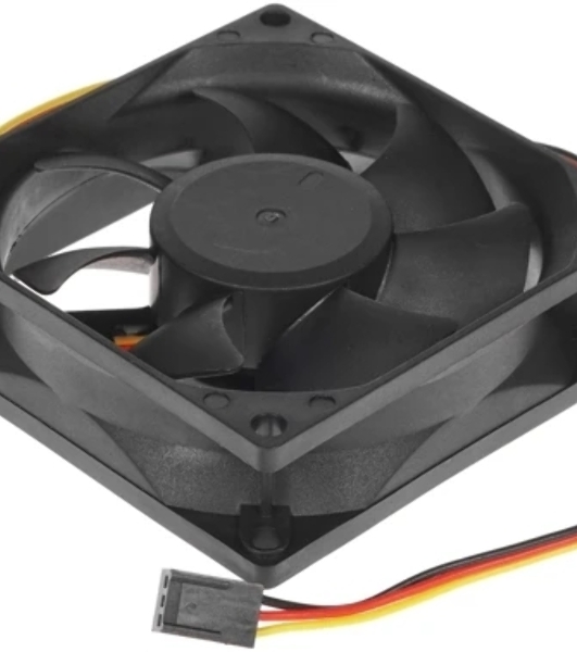 Вентилятор для корпуса Gembird 80x80x25, гидрод., тихий, 3 pin/4pin Molex, провод 30 см