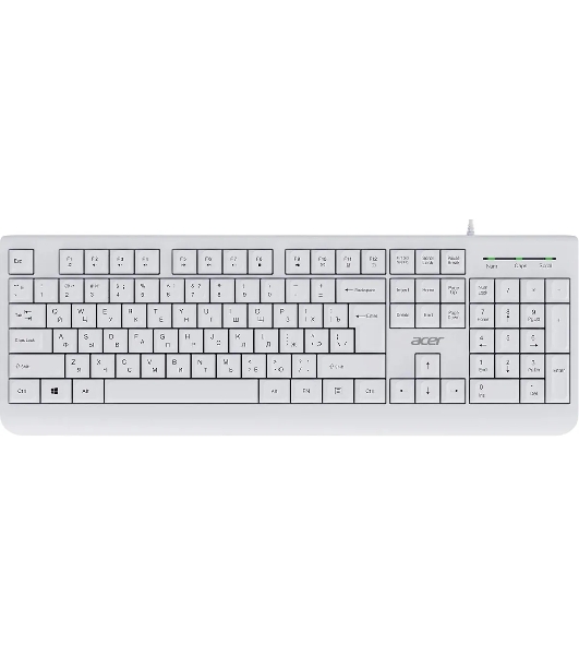 Клавиатура Acer OKW400 проводная, USB Type-A, белый