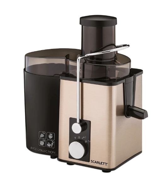 Соковыжималка Scarlett SC-JE50S35 золотистый/черный, центробежная, 1000 Вт, 600 мл, механическое