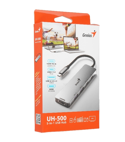 USB-концентратор Genius UH-500, USB Type-C, USB 3.0/HDMI, USB Type-C