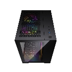 Компьютерный корпус Powercase Vision Micro, Black, Tempered Glass, 4х 120мм 5-color fan, черный, mATX (CVBM-L4), фото3