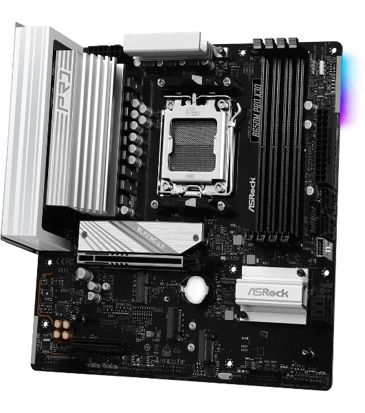 Материнская плата ASRock B650M Pro X3D, AM5, AMD B650, 4xDDR5, 4xSATA, 3xM.2, 1xPCIe 5.0 x16, 1xPCIe 4.0 x4, 1xHDMI, 1xDP, 1x2.5Gb LAN, 1xUSB-C 10Gbps, 1xUSB-A 10Gbps, 2xUSB-A 5Gbps, 4xUSB-A 2.0, 3x3.5 мм, 7.1, mATX