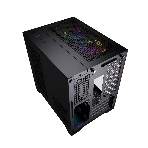 Компьютерный корпус Powercase Vision Micro, Black, Tempered Glass, 4х 120мм 5-color fan, черный, mATX (CVBM-L4), фото4