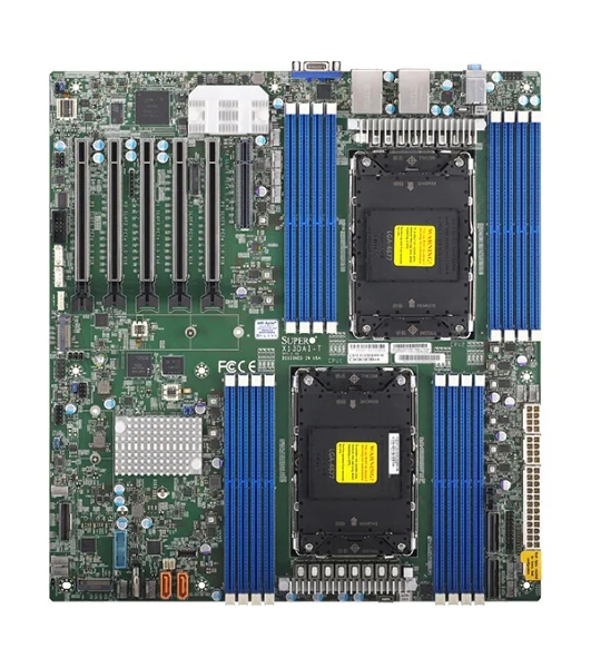 Серверная материнская плата Supermicro MBD-X13DAI-T-B, 2xLGA4677, Intel C741, 16xDDR5, 10xSATA, 2xM.2, 5xPCIe 5.0 x16, 1xPCIe 5.0 x8, 1xVGA, 2x 10Gb LAN, 6xUSB 3.0, 2xUSB 2.0, 1xUSB 3.2 Gen 1, E-ATX