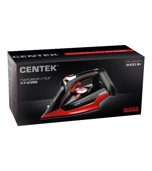 Утюг Centek CT-2359 красный/черный, 3000 Вт, 50 г/мин, 190 г/мин, 320 мл