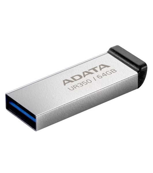 Флешка USB ADATA UR350 (UR350-64G-RSR/BK), 64Gb, USB 3.2, R/W 100/15, серебристый/черный