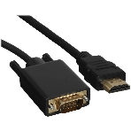 Кабель GoPower HDMI (m)-VGA (m) 1м черный Premium Zip-Lock c подвесом (1/200), фото 1