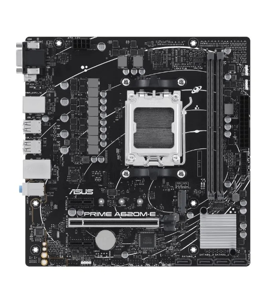Материнская плата ASUS PRIME A620M-E-CSM, AM5, AMD A620, 2xDDR5, 4xSATA, 1xM.2, 1xPCI-E 4.0 x16, 1xPCI-E x1, 1xDisplayPort, 1xHDMI, 1xVGA, 1x 1Gb LAN, 4xUSB-A 3.2 Gen 1, 4xUSB-A 2.0, 3x3.5 мм, 7.1, Micro-ATX