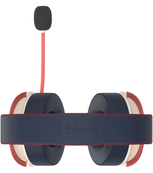 Гарнитура Bloody MR595 Proxy Boom белый-чёрный, беспроводная + проводная, радиоканал, до 135 ч, съёмный микрофон, подсветка