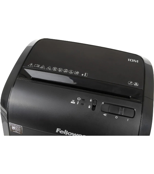 Шредер Fellowes Powershred 10M FS-4630601 DIN P-5, 2х15мм, 10лст., 19лтр., Safety Lock, с микрорезкой