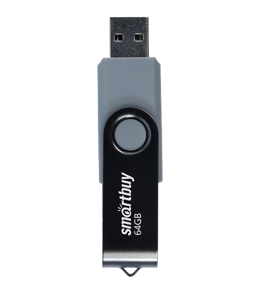 Флешка USB Smartbuy Twist black (SB064GB2TWK), 64Gb, USB 2.0, R/W 20/10, черный