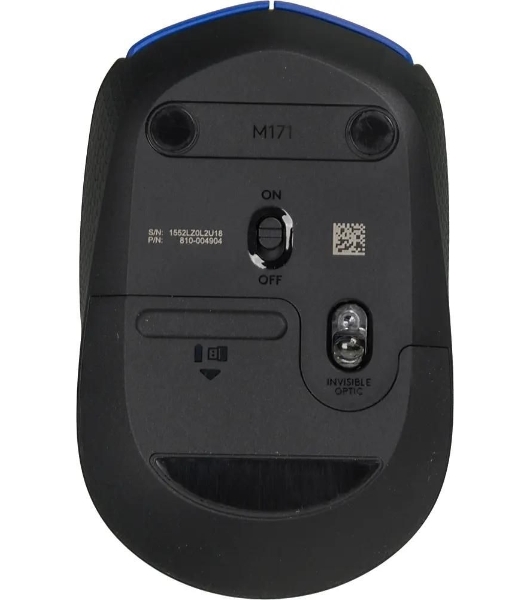 Мышь беспроводная Logitech M171 синий, 1000 dpi, радиоканал, USB, кнопки - 3