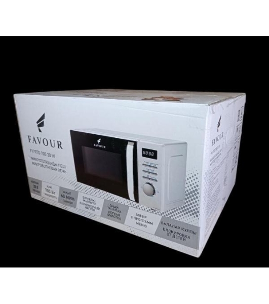 Микроволновая печь FAVOUR FV RTD 700 20W белый, 20 л, 700 Вт, переключатели - кнопки, поворотные переключатели