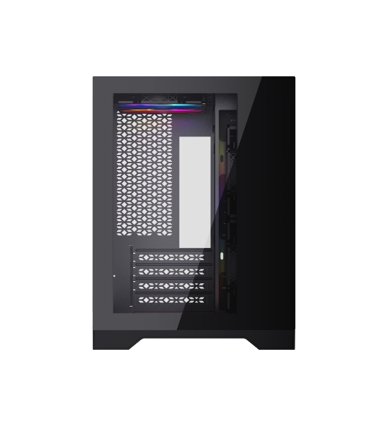 Компьютерный корпус Powercase Vision Micro, Black, Tempered Glass, 4х 120мм 5-color fan, черный, mATX (CVBM-L4)