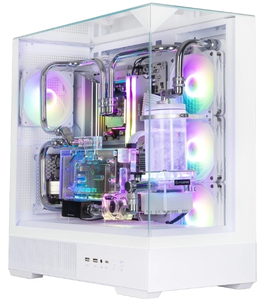 Компьютерный корпус ZALMAN P40 Prism Plus, ATX, белый, WINDOW, 3xCombo (3.5'' or 2.5'), 1xUSB TYPE-C, 2xUSB 3.0, SIDE 3x120мм ARGb, REAR 1x120мм ARGb