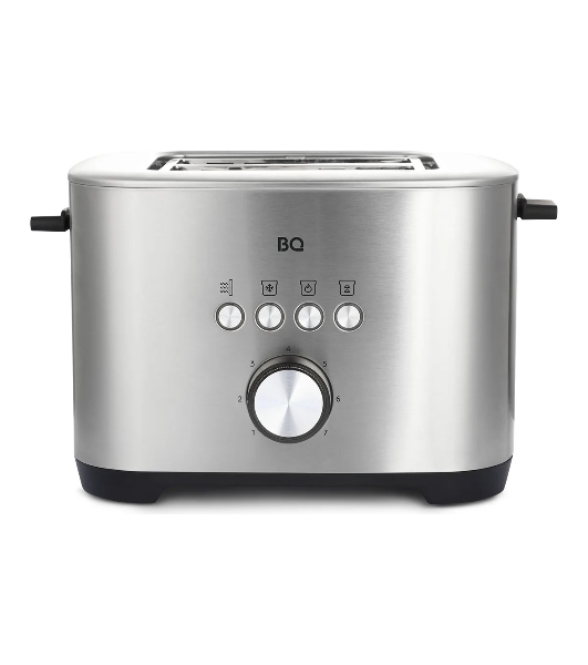Тостер BQ T1010 чёрный/нержавеющая сталь, 800 Вт, 2 слота