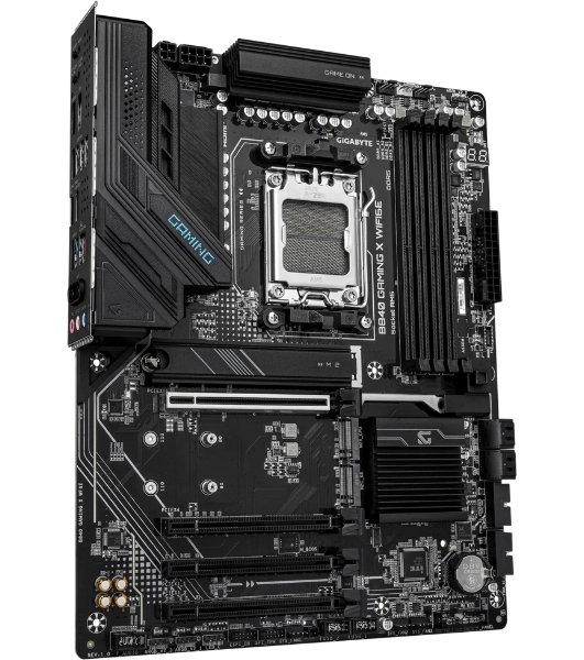 Материнская плата Gigabyte B840 GAMING X WIFI6E, AM5, AMD B840, 4xDDR5, 4xSATA, 3xM.2, 1xPCIe 4.0 x16, 3xPCIe 3.0 x16, 1xHDMI, 1xDP, 1x2.5Gb LAN, Wi-Fi 6E, Bluetooth 5.3, 1xUSB-C 10Gbps, 1xUSB-A 10Gbps, 2xUSB-A 5Gbps, 4xUSB-A 2.0, 3x3.5 мм, 7.1, ATX