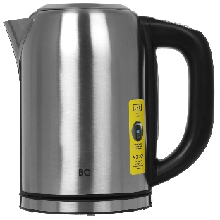 Электрочайник BQ KT1827SW черный/серебристый, 1.7 л, 2200 Вт, скрытый нагревательный элемент