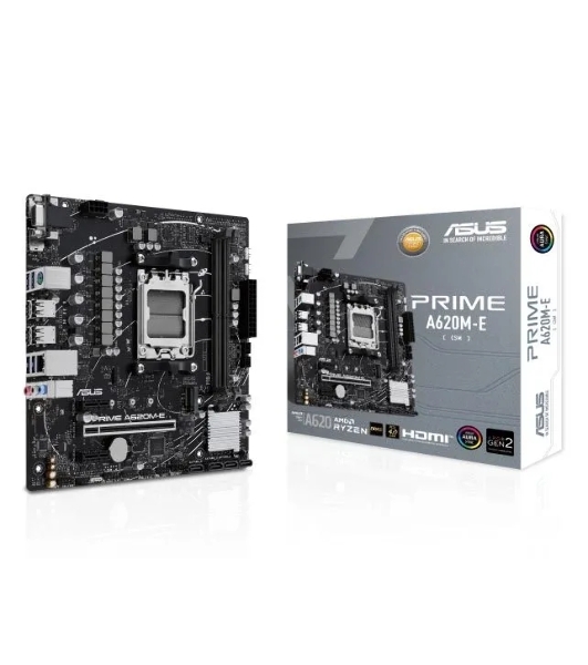 Материнская плата ASUS PRIME A620M-E-CSM, AM5, AMD A620, 2xDDR5, 4xSATA, 1xM.2, 1xPCI-E 4.0 x16, 1xPCI-E x1, 1xDisplayPort, 1xHDMI, 1xVGA, 1x 1Gb LAN, 4xUSB-A 3.2 Gen 1, 4xUSB-A 2.0, 3x3.5 мм, 7.1, Micro-ATX