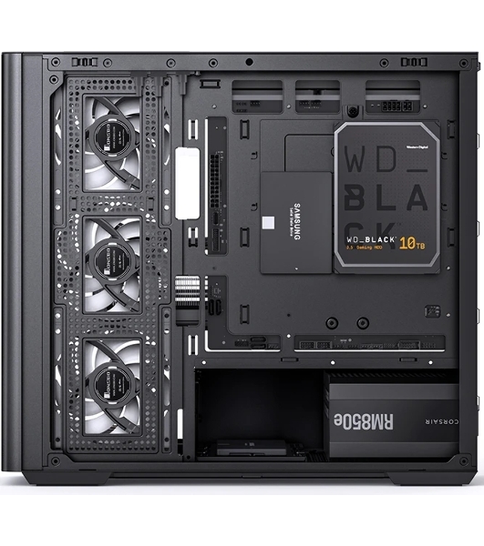 Корпус без блока питания Корпус JONSBO D300 Black MATX без БП, боковая панель из закаленного стекла, mini-ITX, micro-ATX, черный