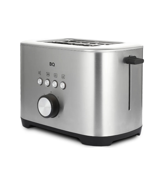 Тостер BQ T1010 чёрный/нержавеющая сталь, 800 Вт, 2 слота