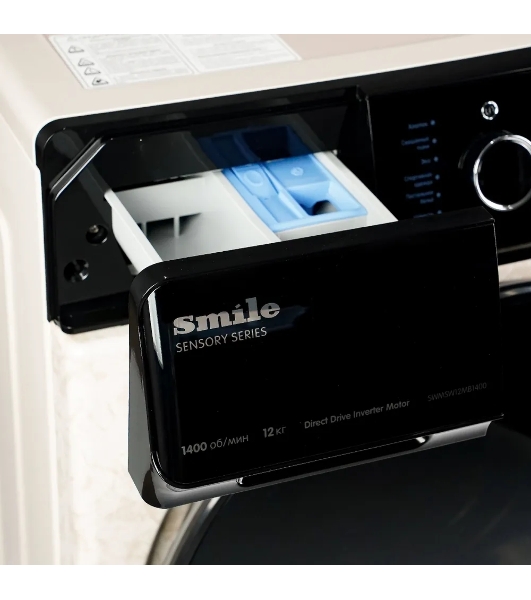 Стиральная машина Smile SWMSW12MB1400 Бежевый-черный, загрузка фронтальная 12 кг, 1400 об/мин, класс: А+