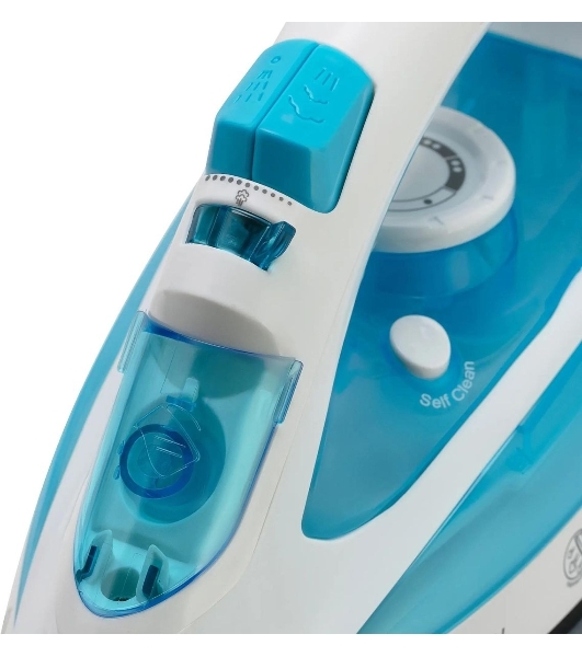 Утюг Maxwell MW-3055B белый/голубой, 2200 Вт, 30 г/мин, 100 г/мин, 280 мл