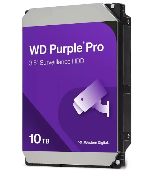 Жесткий диск Western Digital Purple Pro HDD 3.5' SATA 10Tb, 7200 rpm, 512MB buffer (DV&NVR + AI), WD102PURP, 1 year