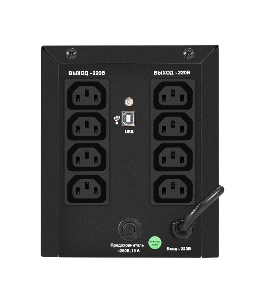 Источник бесперебойного питания ExeGate Power NB-2200.LED.AVR.8C13 (2200VA/1300W, LED, AVR, 8*C13, батарея 12V 9Ah - 2 шт., металлический корпус, Black)