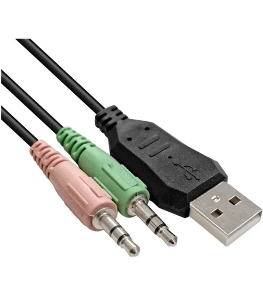 Гарнитура ExeGate Gaming HS-520G чёрный, проводная, 2 x mini jack 3.5 мм + USB, подсветка, регулятор громкости