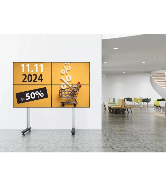 Стойка для телевизора Cactus CS-FS-TV4-PRO черный, 45-55' макс. 50 кг, напольный мобильный
