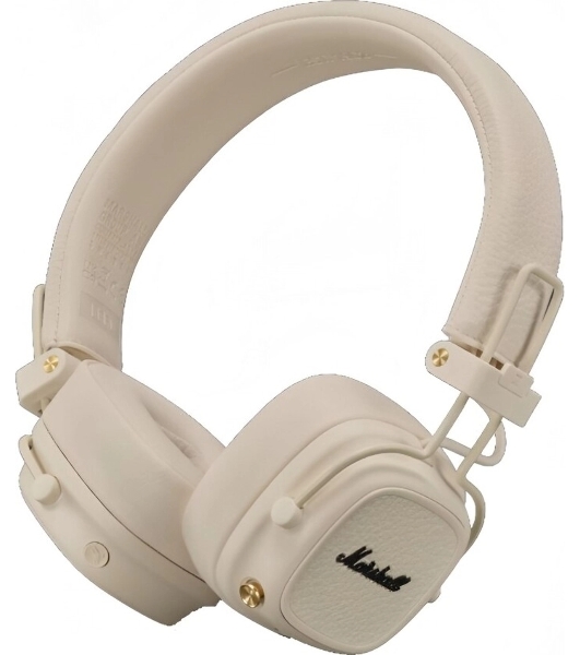 Беспроводные/проводные наушники Marshall Major V бежевый, накладные, Bluetooth + проводной, беспроводная зарядка