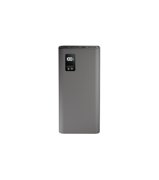 Портативный аккумулятор OLMIO QR-20, 20000mAh, 22.5W, QuickCharge3.0/PowerDelivery, LCD, серый