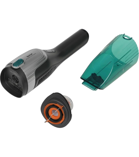 Пылесос вертикальный Tefal Xtrem Compact Essential TY1239WO лазурный/серый, питание от аккумулятора, 145 Вт, уборка сухая, пылесборник 0.4 л