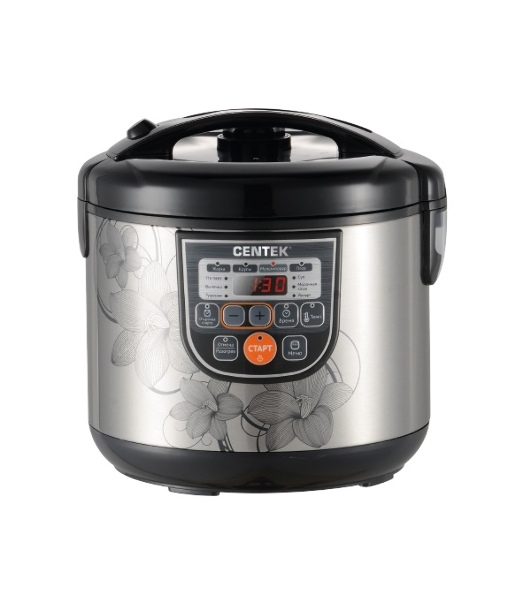 Мультиварка Centek CT-1498 (черный, сталь) 700Вт, 5.0л, 10 программ + 28 программ Мультишеф