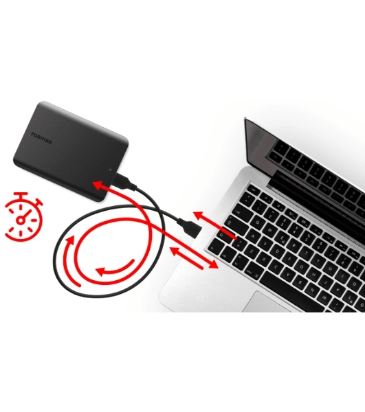 Внешний HDD 2.5' Toshiba Canvio Basics, 2TB, USB 3.2 Gen 1 Type-A, 5400 rpm, черный (аналог HDTb420EK3AA)