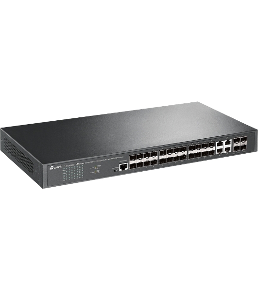Коммутатор TP-Link JetStream 24-портовый управляемый SFP уровня 2+, 20 гигабитных SFP-портов и 4 гигабитных комбинированных порта SFP/RJ45