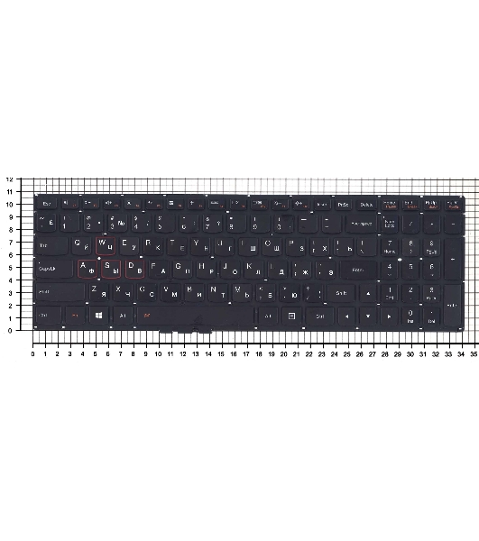 Клавиатура для ноутбука Lenovo IdeaPad Y700 Y700-15ISK черная без подсветки