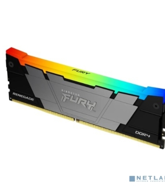 Оперативная память Kingston Fury Renegade, DDR4, 32GB (2x16GB), 3200MHz, CL16, DIMM, с радиатором, RGB, серебристый/черный