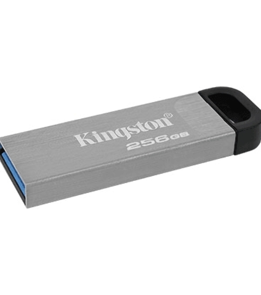 Флешка USB Kingston DataTraveler KYSON (DTKN/256GB), 256Gb, USB 3.2 Gen 1, R/W 200/60, серебристый/черный