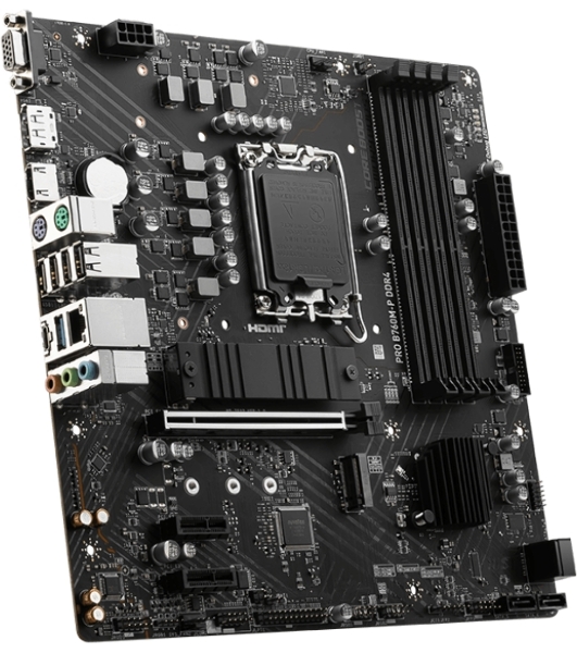 Материнская плата MSI PRO B760M-P DDR5, LGA 1700, Intel B760, 4xDDR5, 4xSATA, 2xM.2, 1xPCIe 4.0 x16, 2xPCIe 3.0 x1, 1xHDMI, 1xDP, 1xVGA, 1x1Gb LAN, 4xUSB-A 2.0, 1xUSB-A 3.2 Gen 1, 1xUSB-C 3.2 Gen 2, 3x3.5 мм, 7.1, mATX