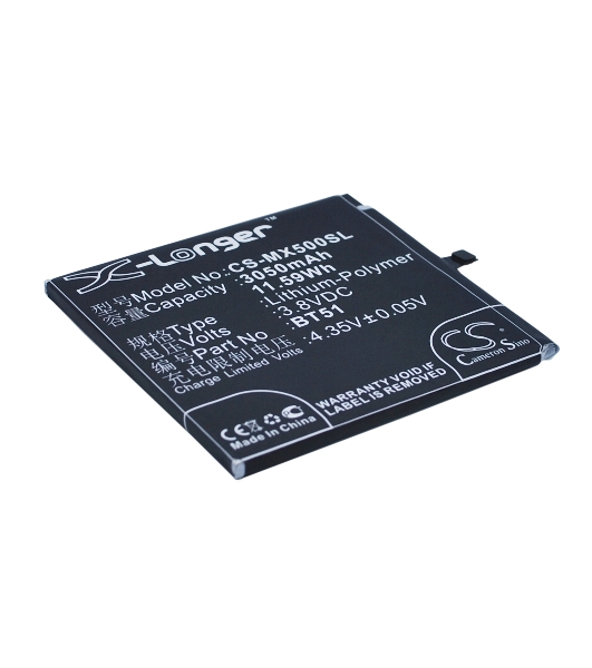 Аккумулятор CameronSino CS-MX500SL BT51 для Meizu MX5 3.8V, 3050mAh, 11.59Wh