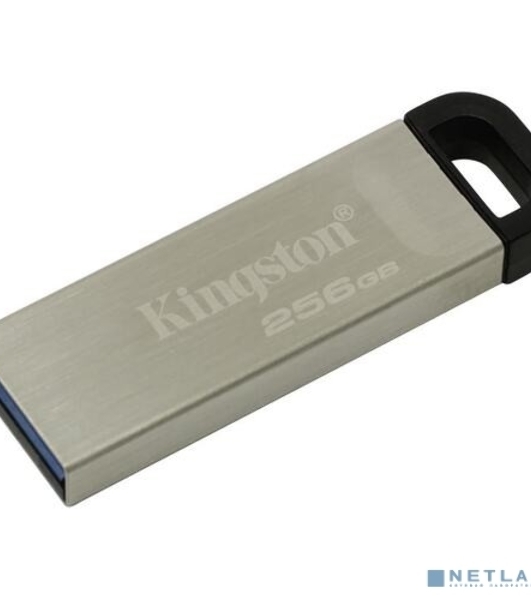Флешка USB Kingston DataTraveler KYSON (DTKN/256GB), 256Gb, USB 3.2 Gen 1, R/W 200/60, серебристый/черный