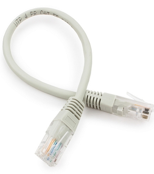 Патч-корд медный UTP Cablexpert PP10-0.25M cat.5, 0.25м, литой, многожильный, серый