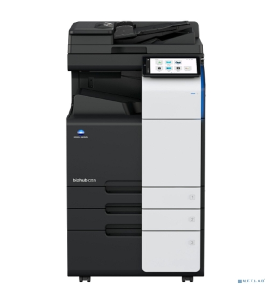 МФУ лазерное Konica Minolta bizhub C251i (A3, 25 стр./мин, без крышки и ADF, без тумбы, без картриджей, без кабеля питания, запуск только инженером платно)