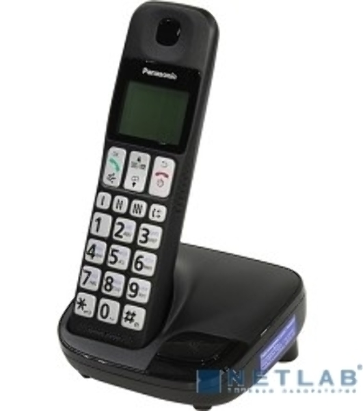 Телефон беспроводной (DECT) Panasonic KX-TGE110RUB черный АОН