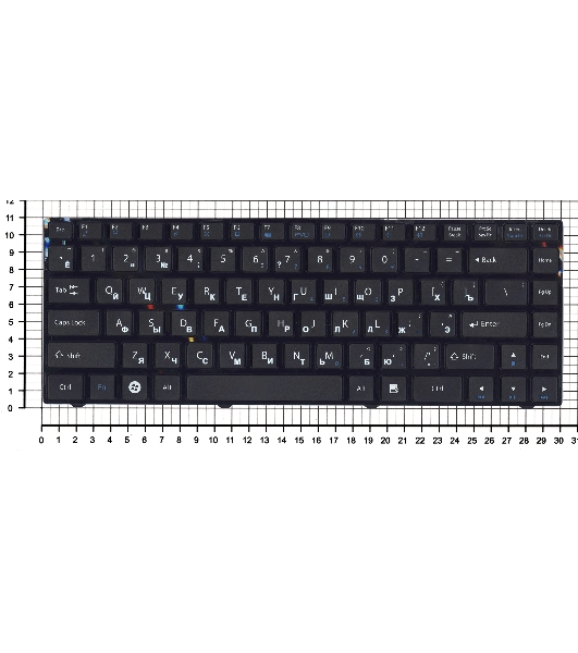 Клавиатура для ноутбука DNS Pegatron B14Y, Clevo W740 черная с рамкой