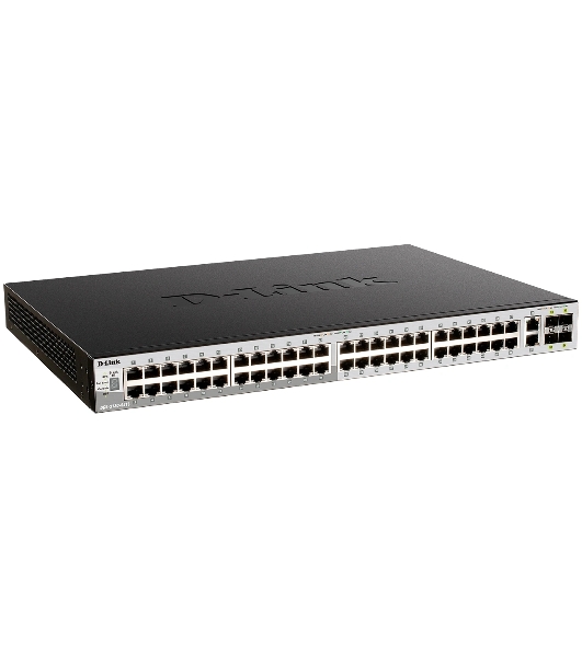 Коммутатор D-Link DGS-3130-54PS/B, 48×1 Гбит/с + 2×10 Гбит/с Base-T + 4×10 Гбит/с SFP+, управляемый
