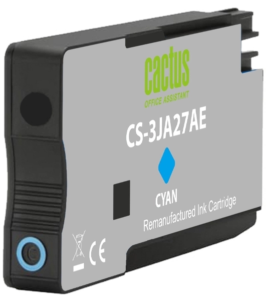 Картридж струйный Cactus CS-3JA27AE 963XL (есть ограничения по прошивке) голубой (25.5 мл) для HP OfficeJet Pro 9010/9010e/9012/9014/9015/9016/9019