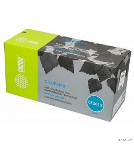 Картридж лазерный Cactus CS-CF361X голубой (9500 стр.) для HP CLJ M552dn/M553dn